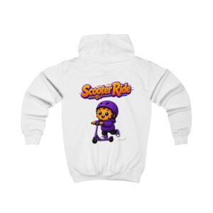 Kinder-Kapuzenpullover „Scooter Ride“: Niedlicher Hoodie mit Cookie-auf-Roller-Motiv für Kinder