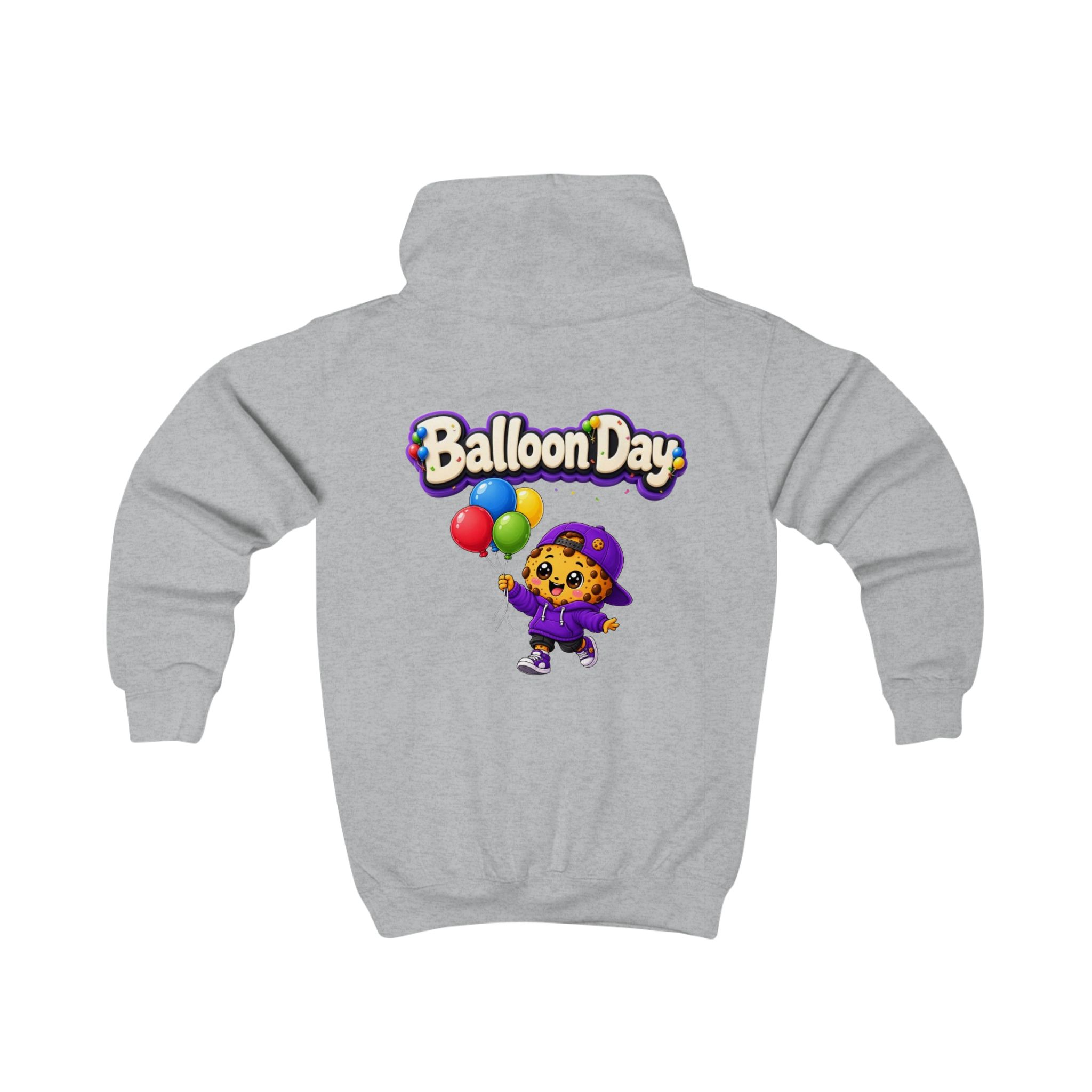 Kinder-Kapuzenpullover – „Balloon Day“, süßer Cookie-Charakter-Kapuzenpullover für Kinder – Bild 5