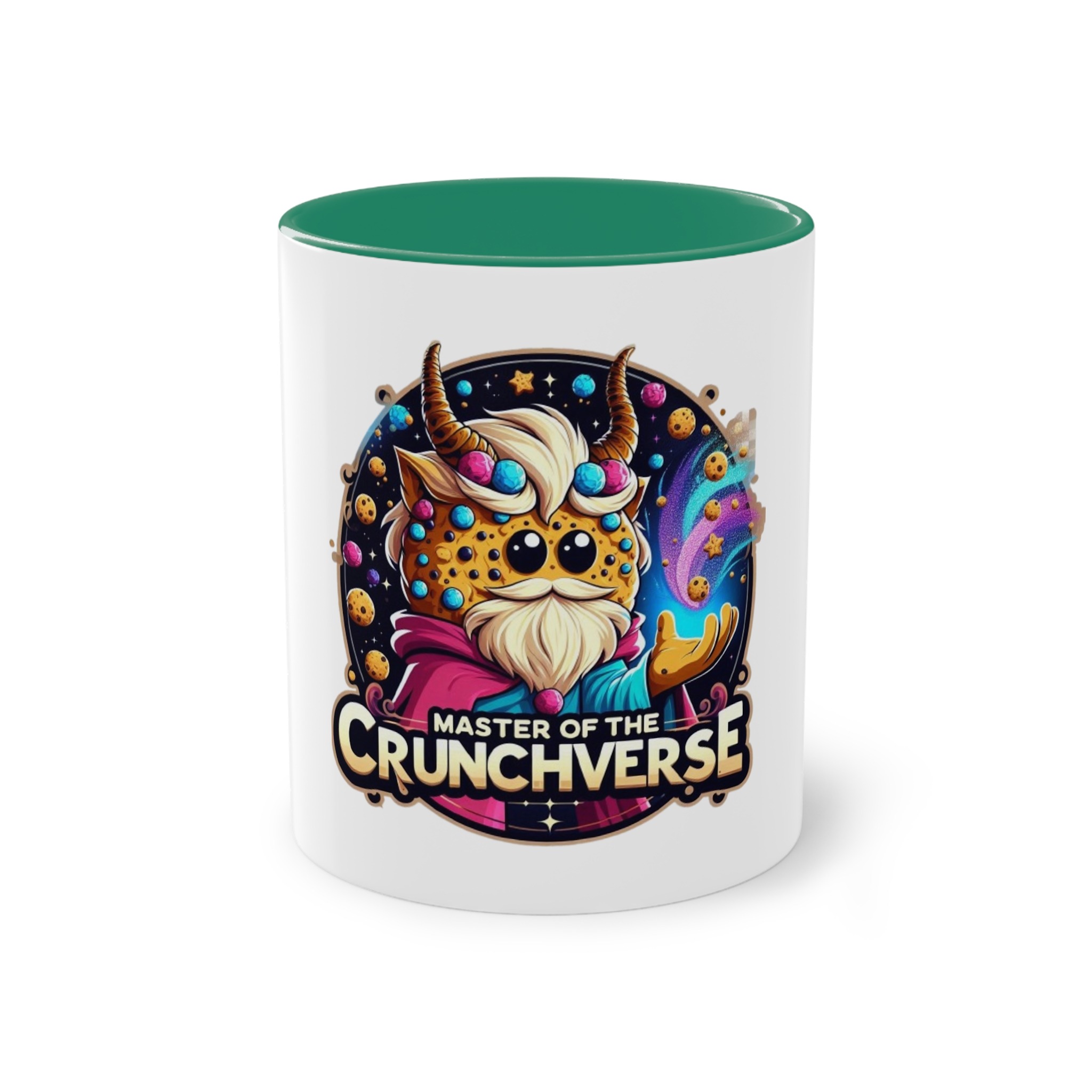 Zweifarbiger Keramikbecher 325ml "Master of the Crunchverse" cartoon cookie – Bild 13