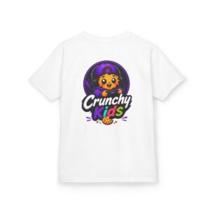 Kinder-T-Shirt – „Crunchy Kids“-Shirt mit Keks-Maskottchen-Grafik