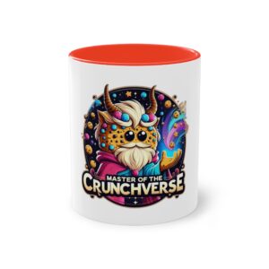 Zweifarbiger Keramikbecher 325ml "Master of the Crunchverse" cartoon cookie