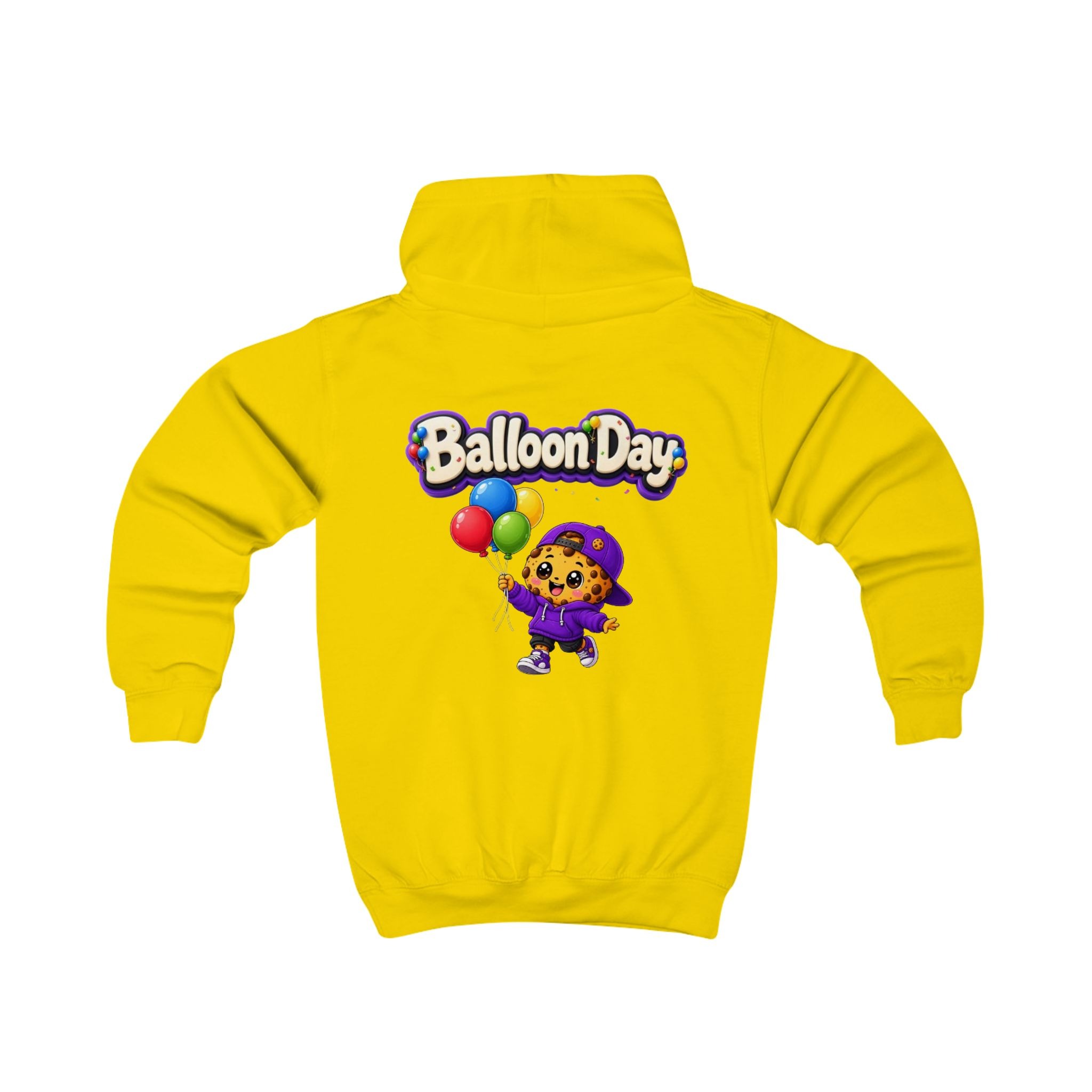 Kinder-Kapuzenpullover – „Balloon Day“, süßer Cookie-Charakter-Kapuzenpullover für Kinder – Bild 3