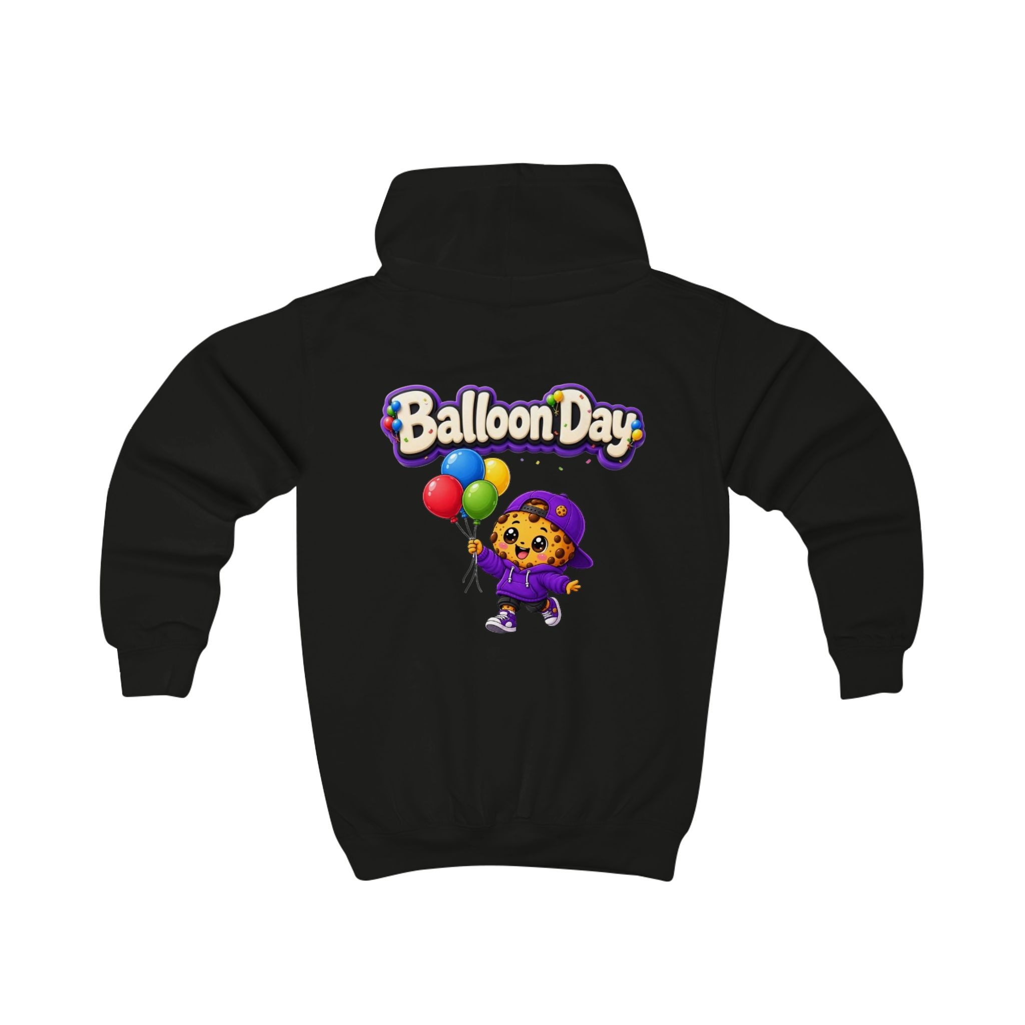 Kinder-Kapuzenpullover – „Balloon Day“, süßer Cookie-Charakter-Kapuzenpullover für Kinder – Bild 7