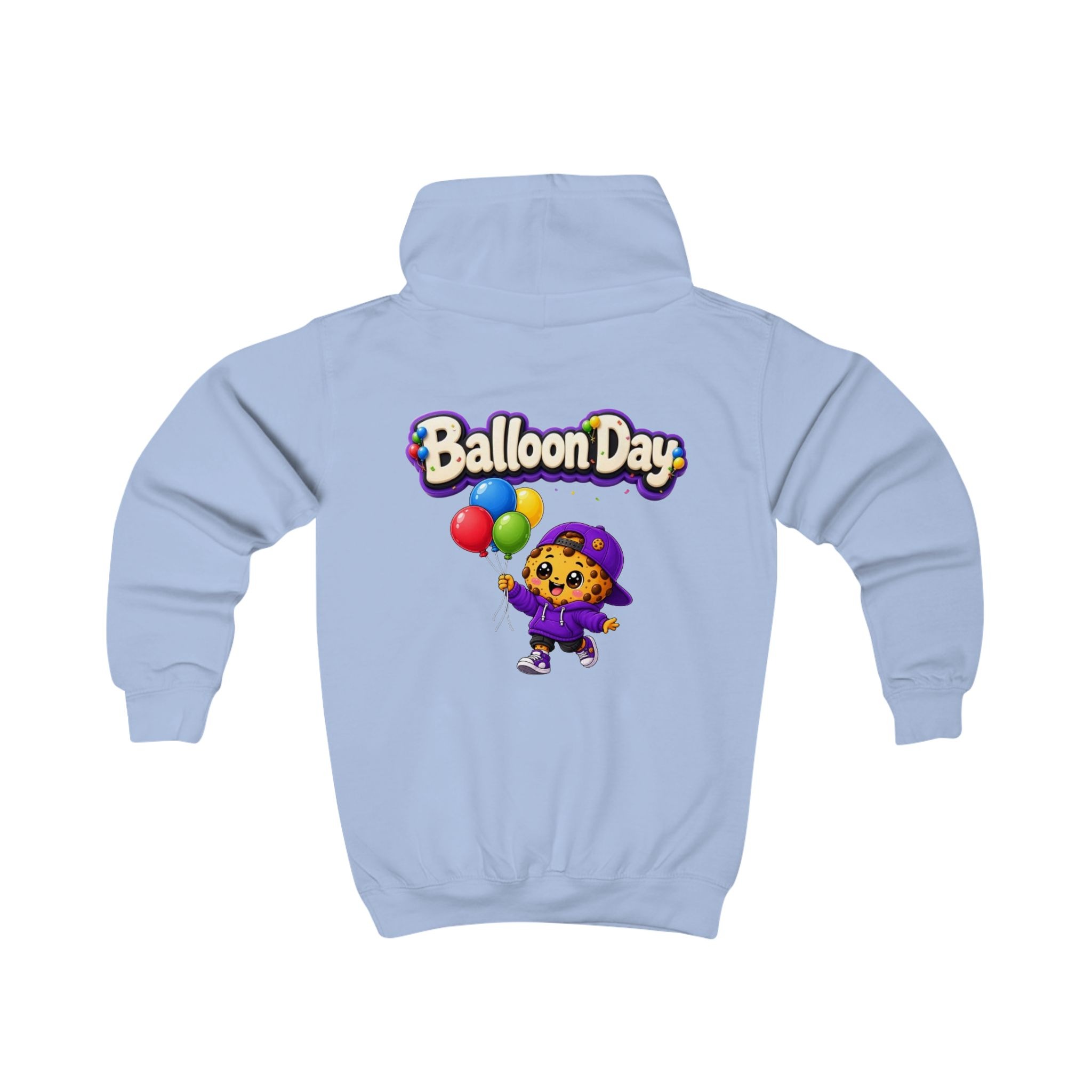 Kinder-Kapuzenpullover – „Balloon Day“, süßer Cookie-Charakter-Kapuzenpullover für Kinder – Bild 9