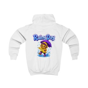 Kinder-Kapuzenpullover „Rainy Day“-Design mit niedlichem Cookie Cartoon-Regenschirm und Regenmantel