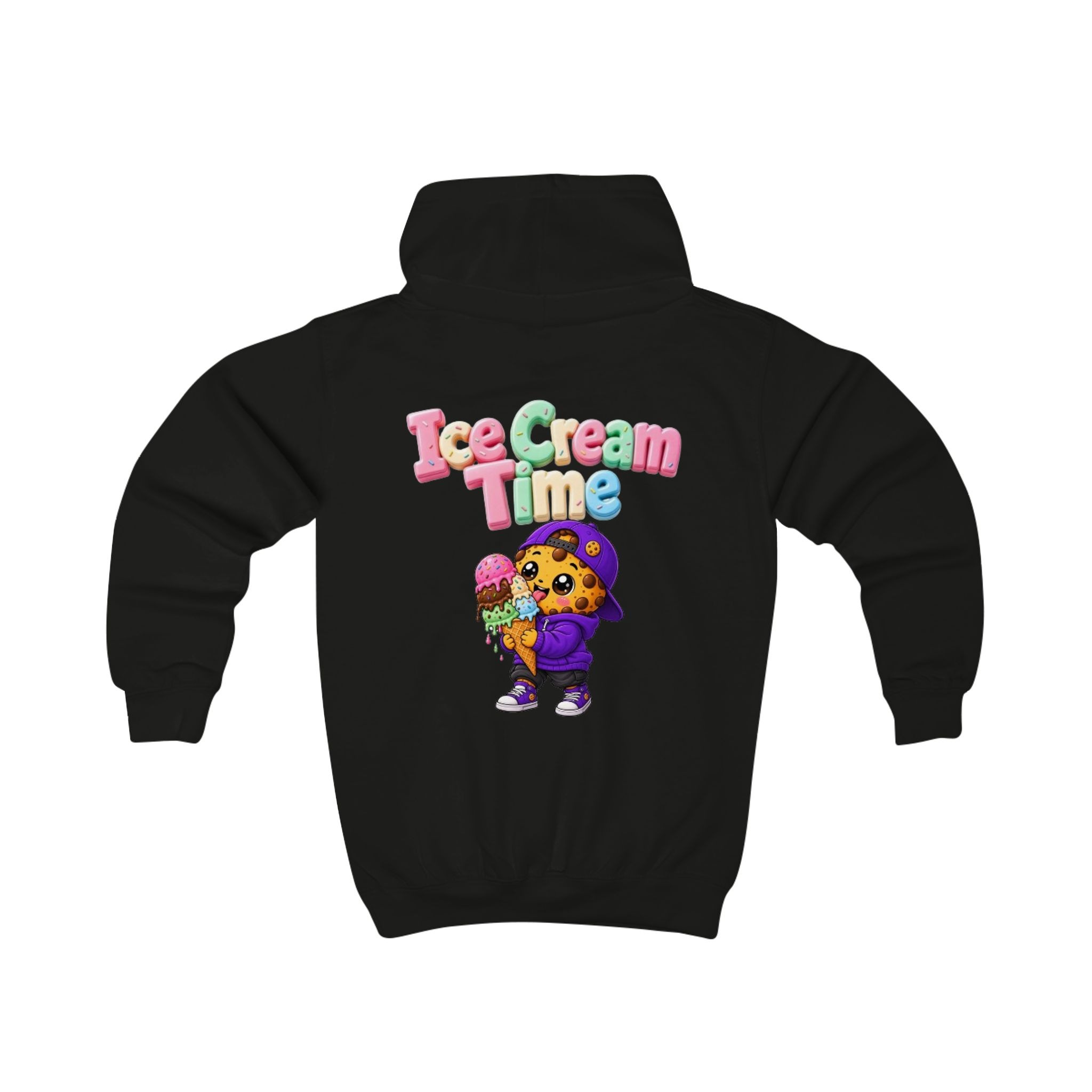 Kinder-Kapuzenpullover Niedlicher Pullover für Kinder mit „Ice Cream Time“ Cookie-Cartoon-Figur – Bild 8