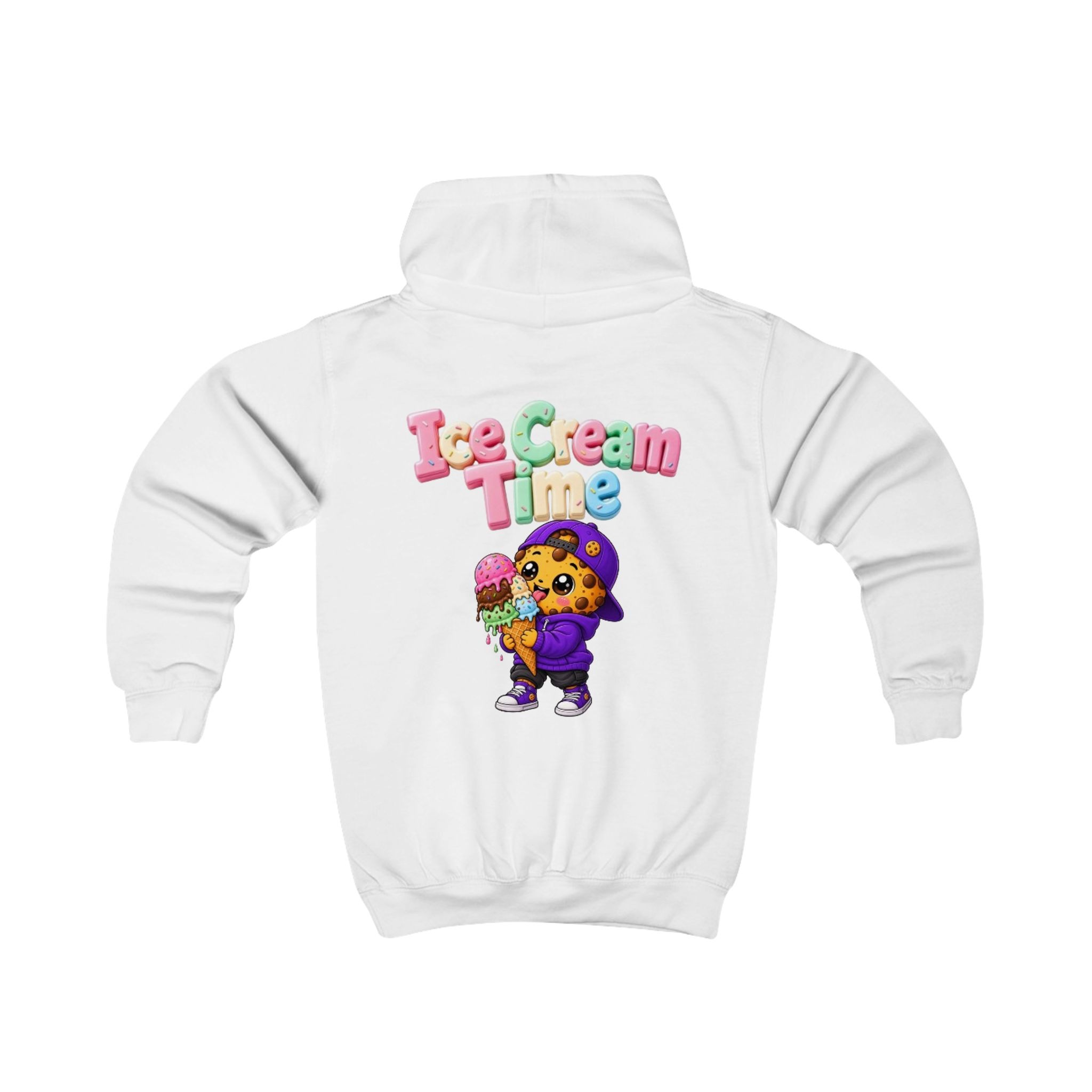Kinder-Kapuzenpullover Niedlicher Pullover für Kinder mit „Ice Cream Time“ Cookie-Cartoon-Figur