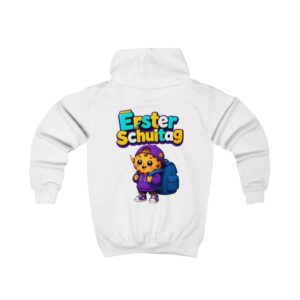 Kinder-Kapuzenpullover „Erster Schultag“ Süßer Schulstarter-Hoodie mit Rucksack-Charakter