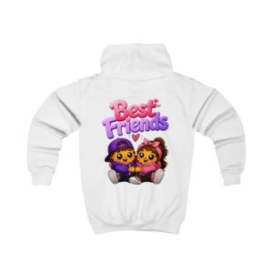 Kinder-Kapuzenpullover „Best Girl Friend“: Niedlicher Cookie-Charakter-Druck auf dem Rücken