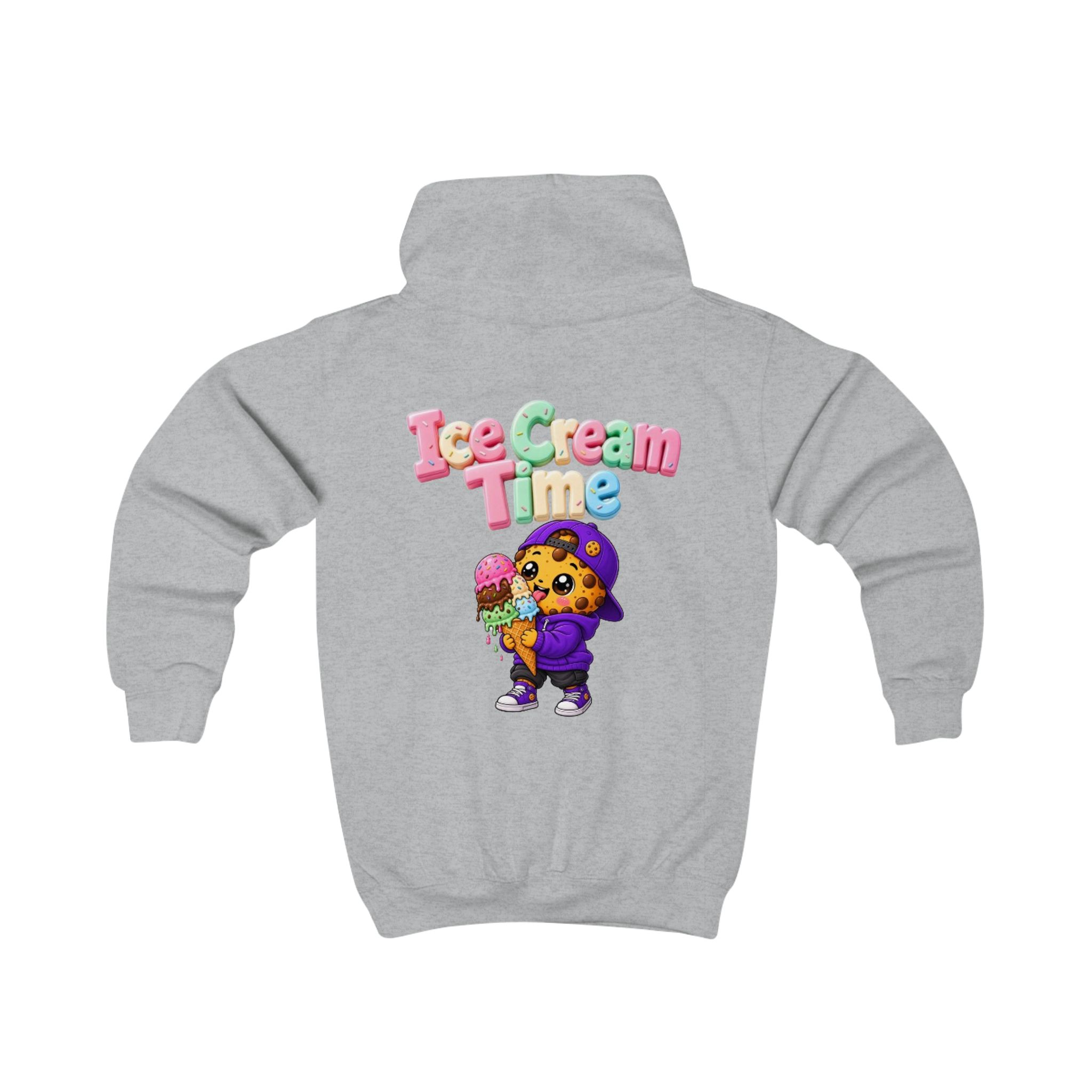 Kinder-Kapuzenpullover Niedlicher Pullover für Kinder mit „Ice Cream Time“ Cookie-Cartoon-Figur – Bild 6