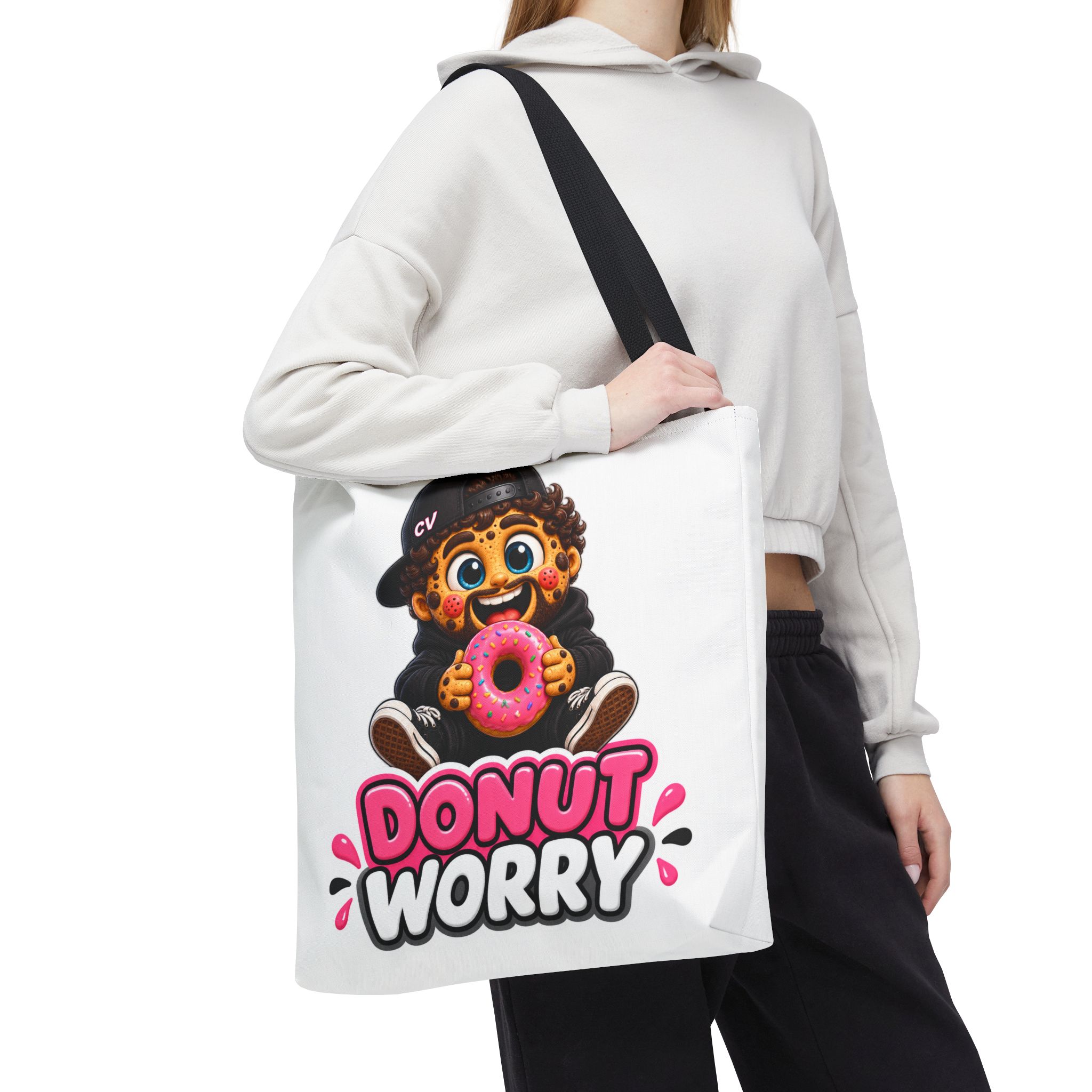 Crunchyverse Cookie Maskottchen-Tragetasche | "Donut Worry" Character Artwork – Bild 7
