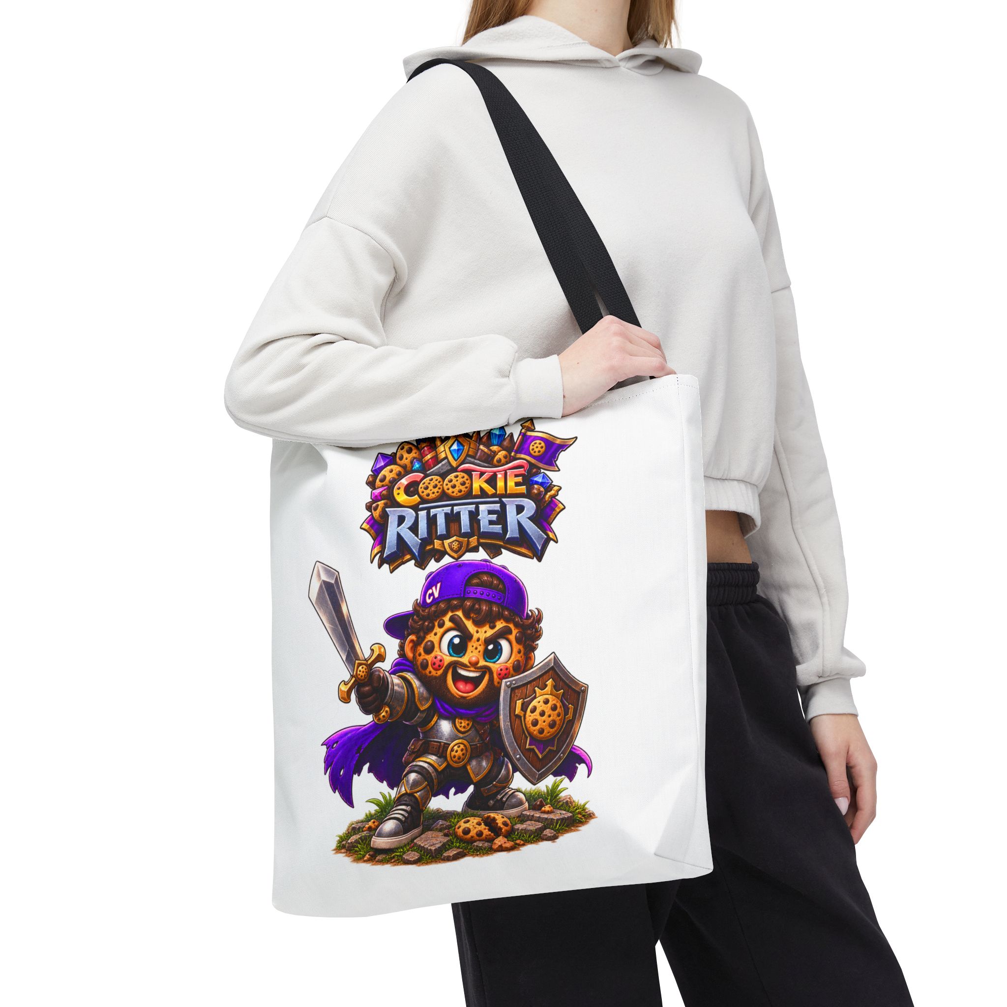 Crunchyverse Cookie Mascot Tote Bag | "Cookie Ritter" Character Artwork – Bild 7