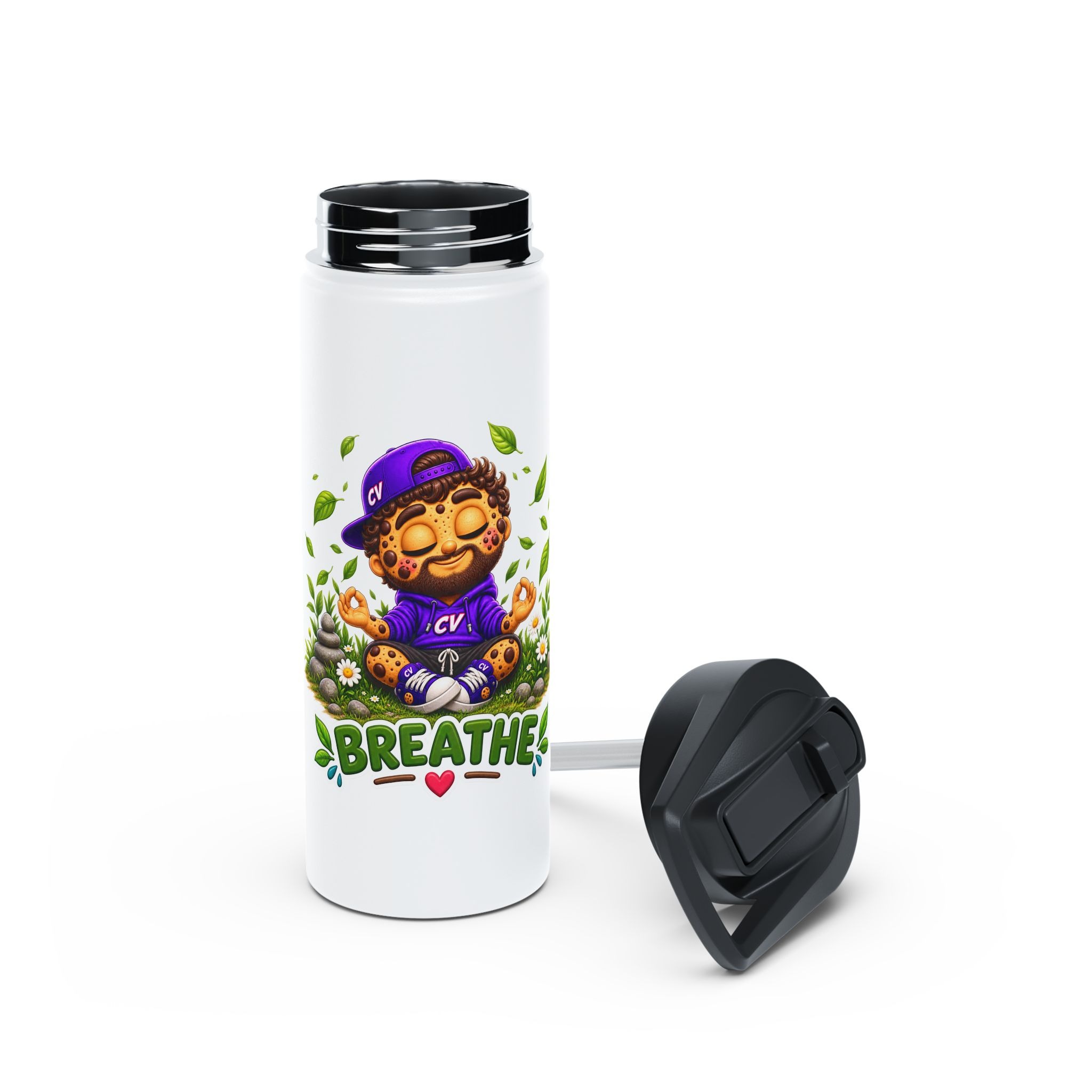 Cookie "Breathe" Character Edelstahl-Wasserflasche | Crunchiverse – Bild 5