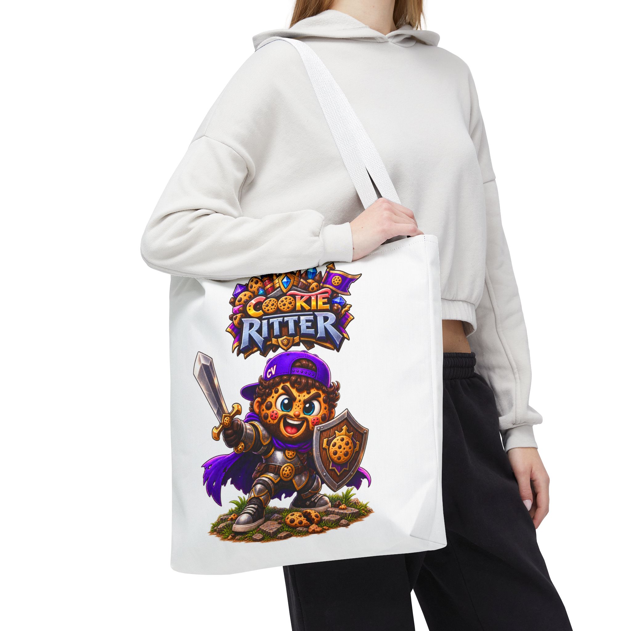Crunchyverse Cookie Mascot Tote Bag | "Cookie Ritter" Character Artwork – Bild 15