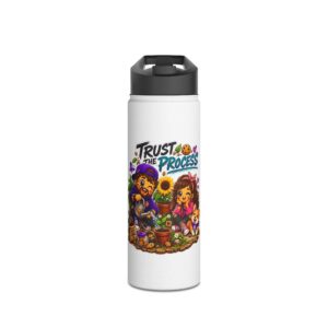 Cookie "Trust The Process" Character Edelstahl-Wasserflasche | Crunchiverse