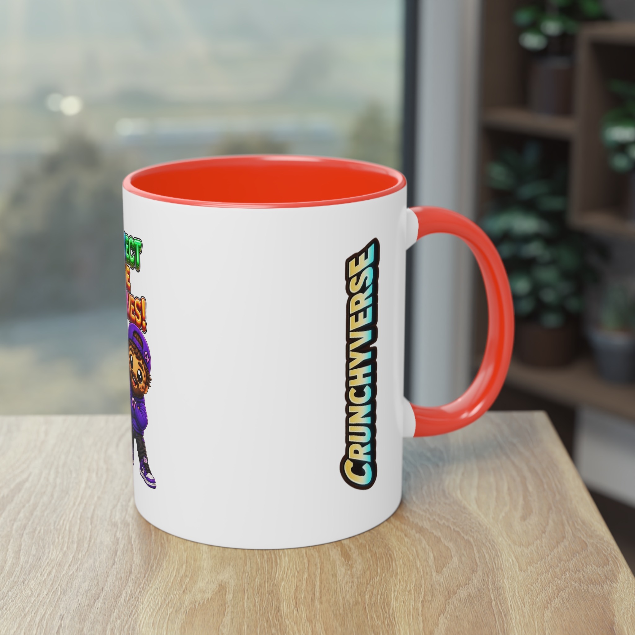 Zweifarbiger Keramikbecher 325ml "Protect The Cookies" cartoon cookie – Bild 5