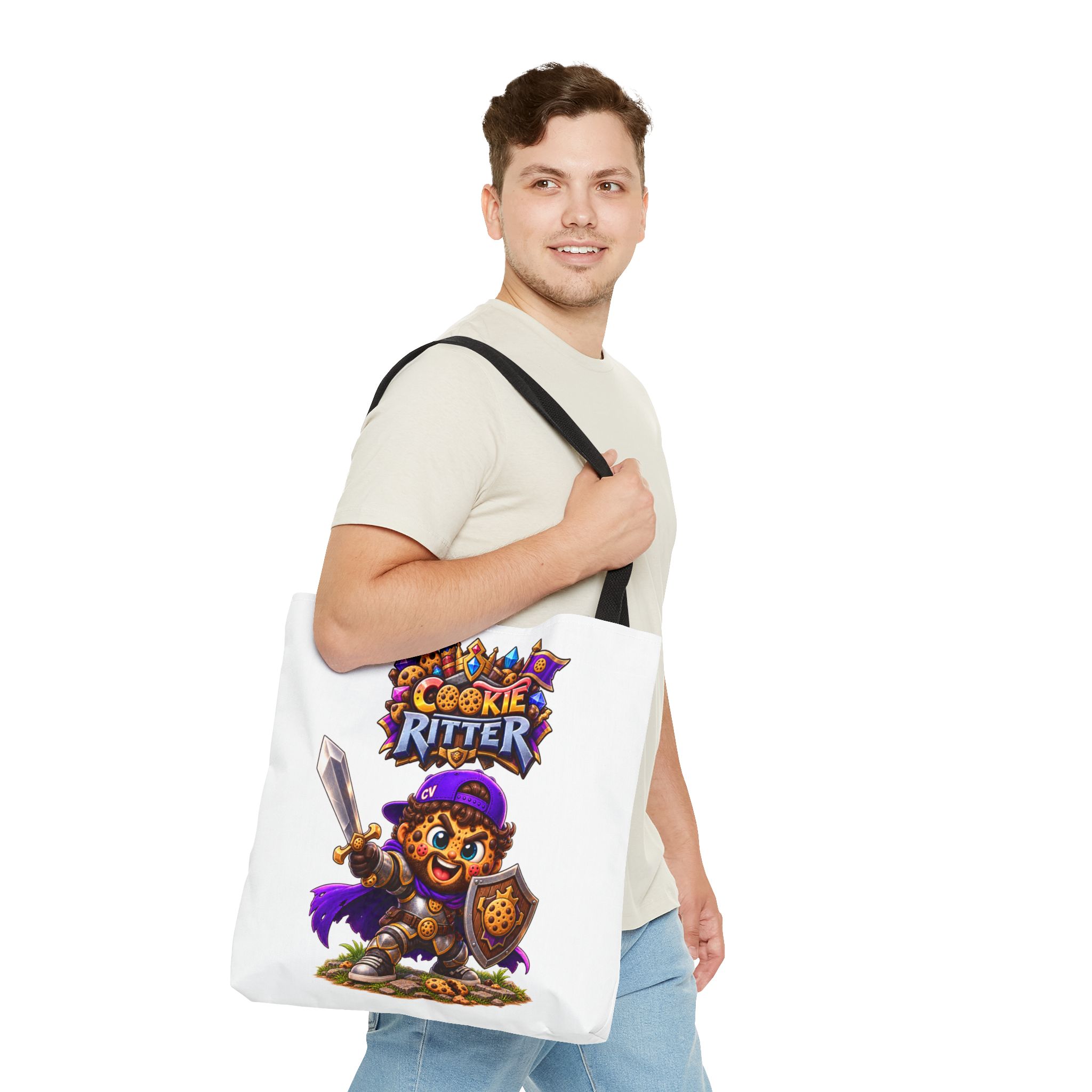 Crunchyverse Cookie Mascot Tote Bag | "Cookie Ritter" Character Artwork – Bild 3