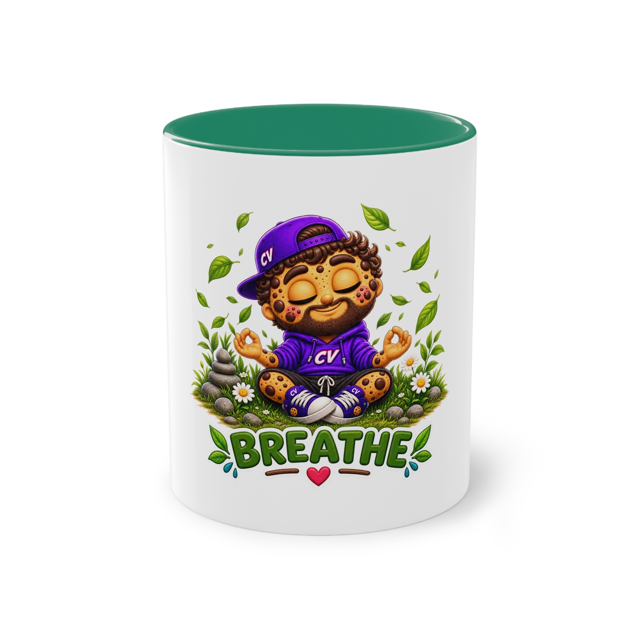 Zweifarbiger Keramikbecher 325ml "Breathe" cartoon cookie – Bild 13