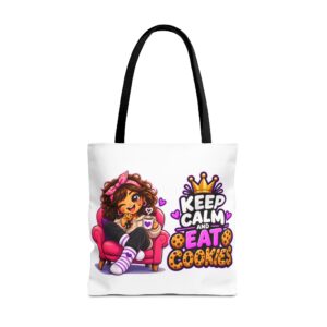 Crunchyverse Cookie Maskottchen-Tragetasche | "Keep Calm And Eat Cookies" Character Artwork