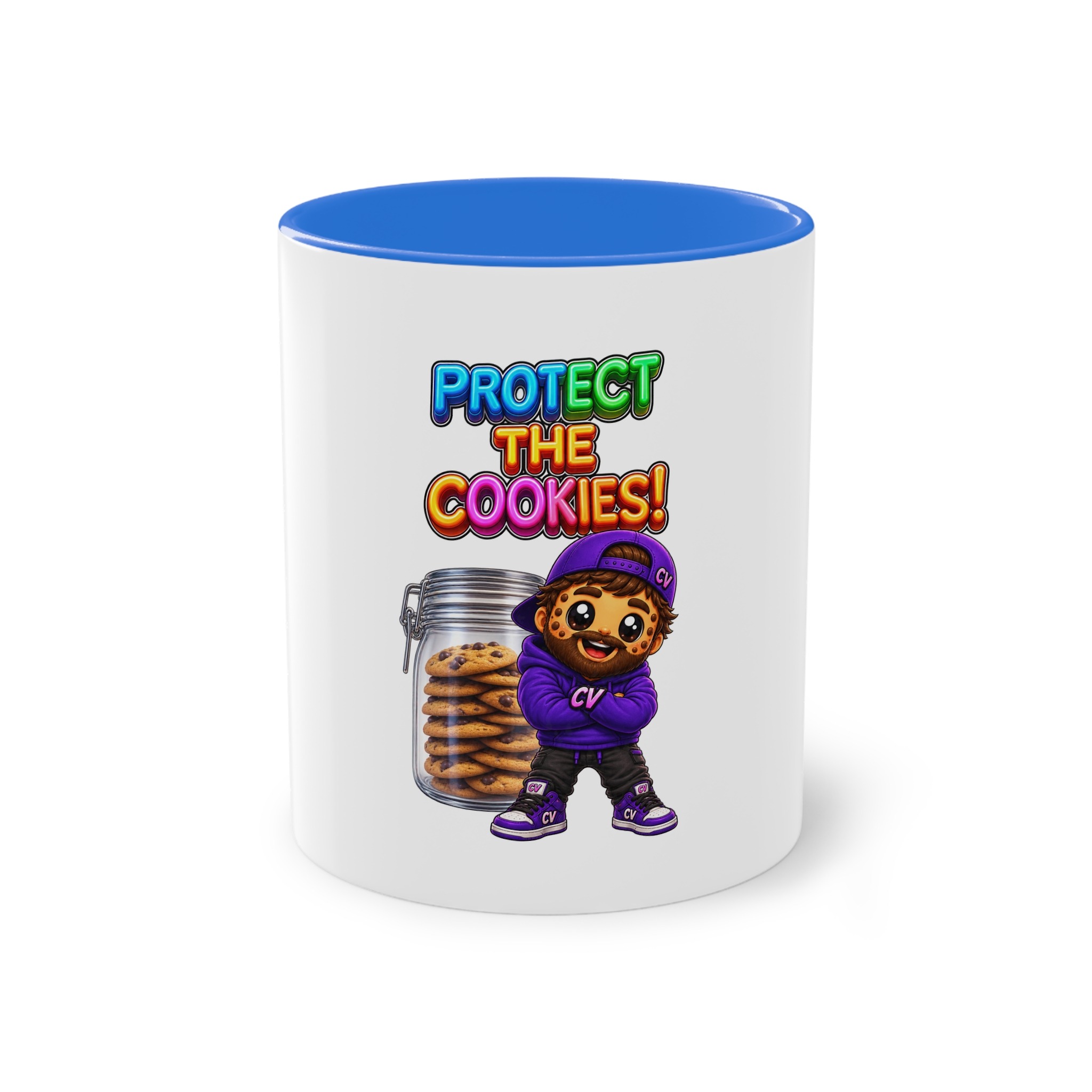 Zweifarbiger Keramikbecher 325ml "Protect The Cookies" cartoon cookie – Bild 15