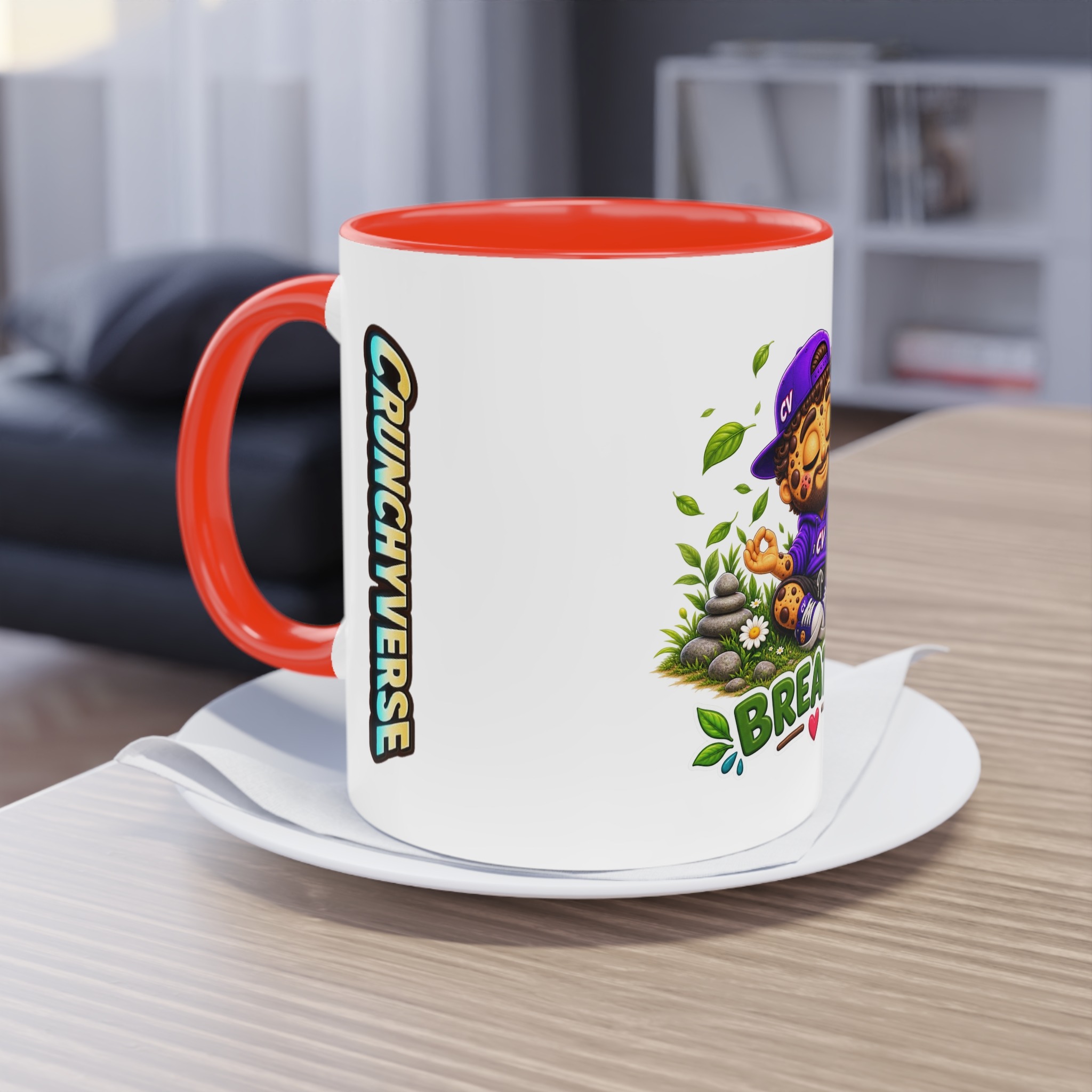 Zweifarbiger Keramikbecher 325ml "Breathe" cartoon cookie – Bild 6