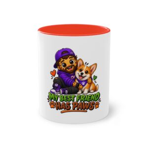 Zweifarbiger Keramikbecher 325ml "My Best Friend Has Paws Dog" cartoon cookie