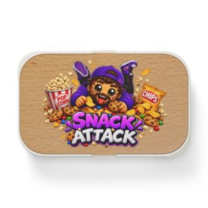 Bento Lunch Box | "Snack Attack" | Cute Cosmic Cheetah Design