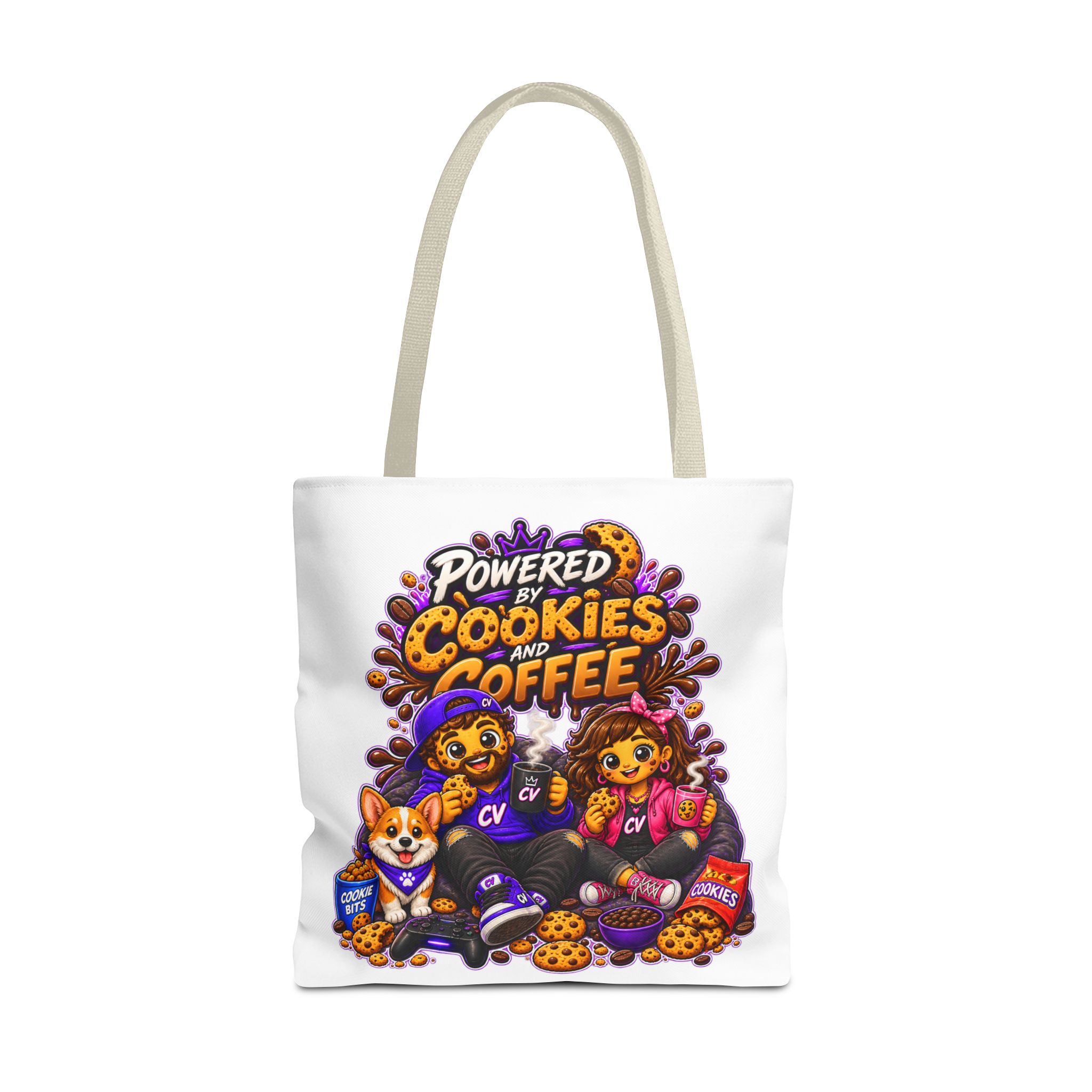 Crunchyverse Cookie Maskottchen-Tragetasche | "Powered by Cookies and Coffee 2" Character Artwork – Bild 17