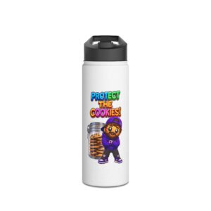 Cookie "Protect the Cookies" Character Edelstahl-Wasserflasche | Crunchiverse