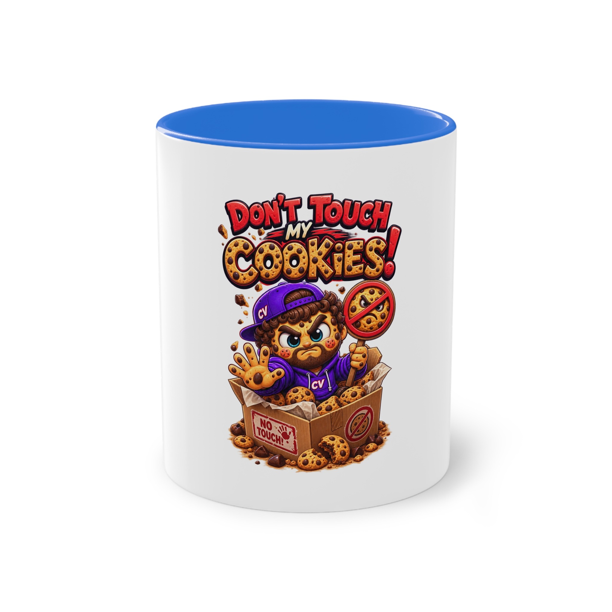 Zweifarbiger Keramikbecher 325ml "Dont touch my Cookies" cartoon cookie – Bild 15