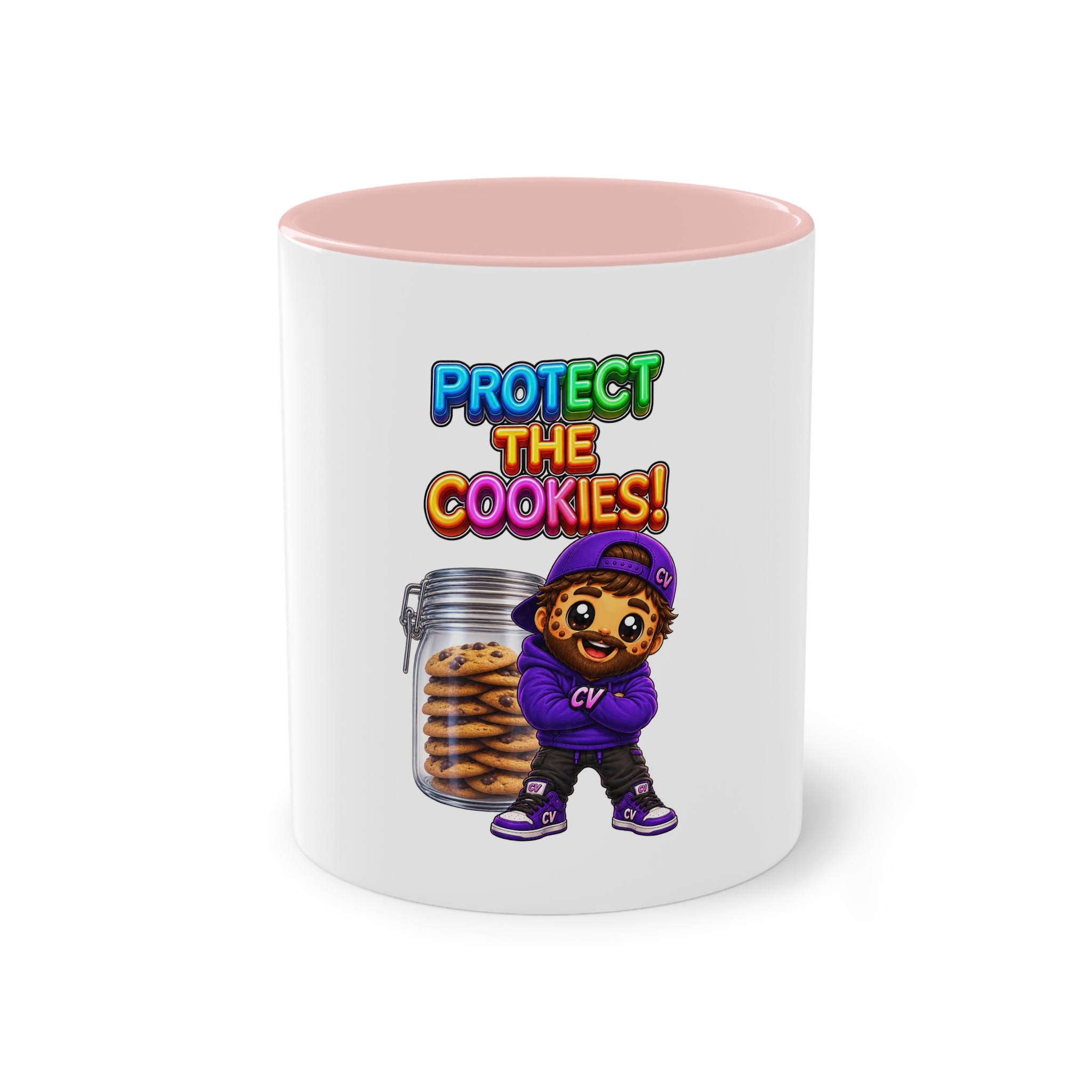 Zweifarbiger Keramikbecher 325ml "Protect The Cookies" cartoon cookie – Bild 17