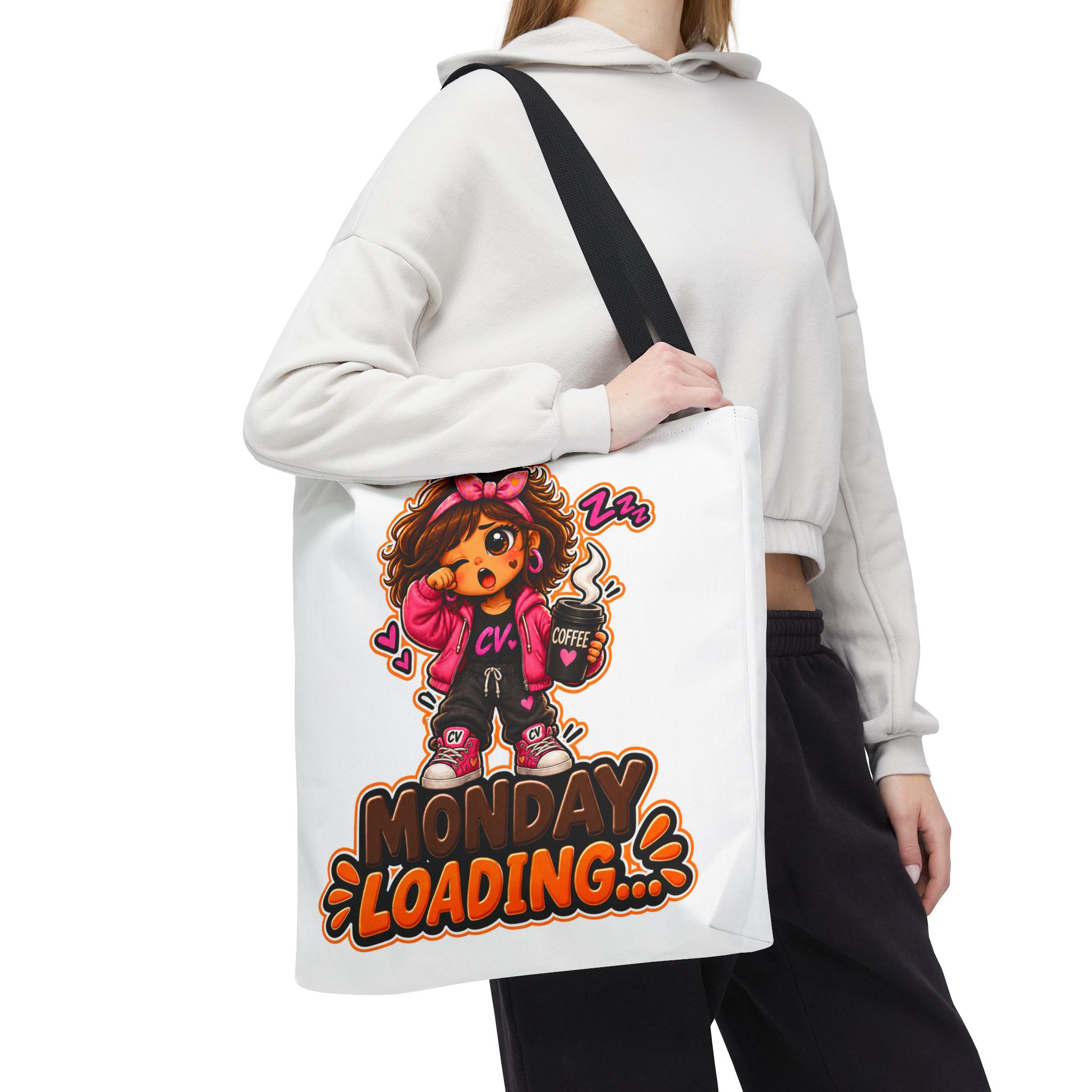 Crunchyverse Cookie Maskottchen-Tragetasche | "Monday Loading...." Character Artwork – Bild 7