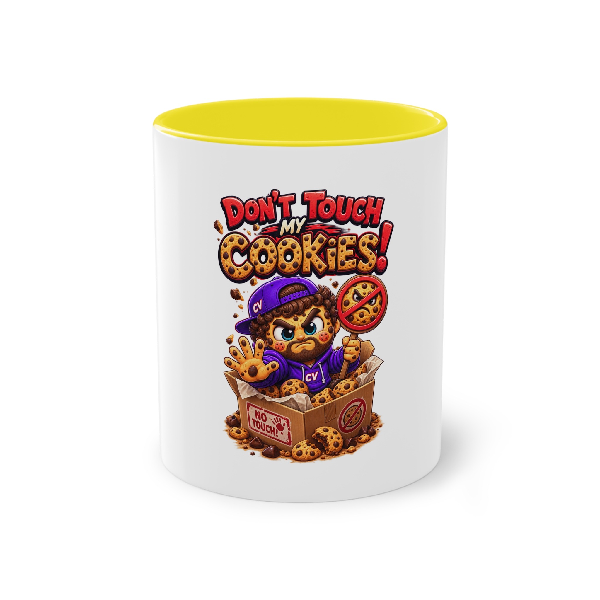 Zweifarbiger Keramikbecher 325ml "Dont touch my Cookies" cartoon cookie – Bild 11
