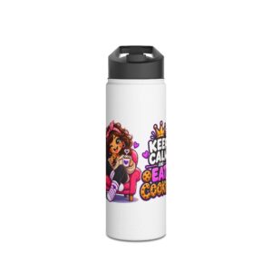 Cookie "Keep Calm And Eat Cookies" Character Edelstahl-Wasserflasche | Crunchiverse