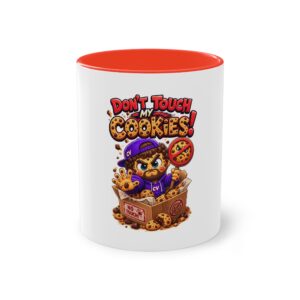 Zweifarbiger Keramikbecher 325ml "Dont touch my Cookies" cartoon cookie