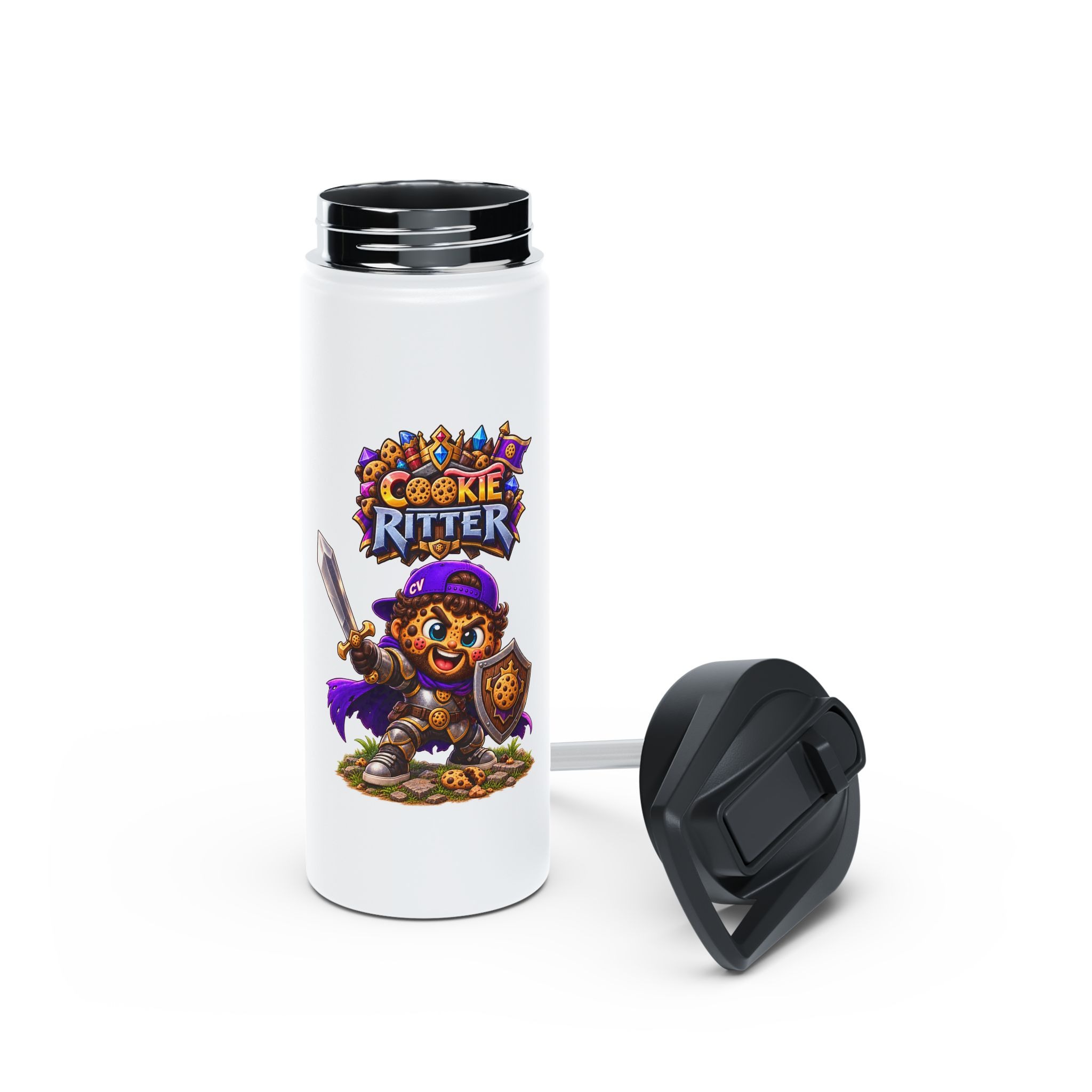 Cookie "Cookie Ritter" Character Edelstahl-Wasserflasche | Crunchiverse – Bild 5