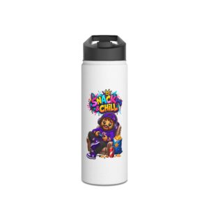 Cookie "Snack & Chill" Character Edelstahl-Wasserflasche | Crunchiverse