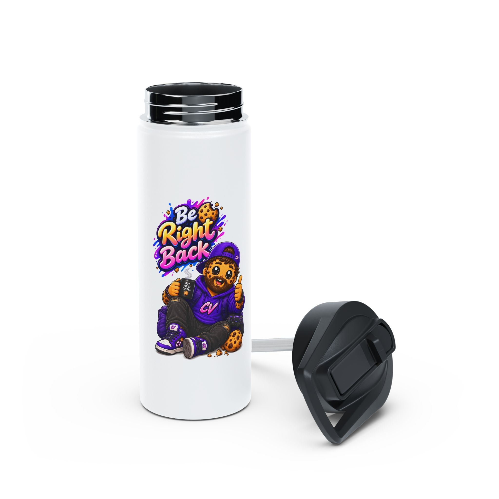 Cookie "Be Right Back" Character Edelstahl-Wasserflasche | Crunchiverse – Bild 5