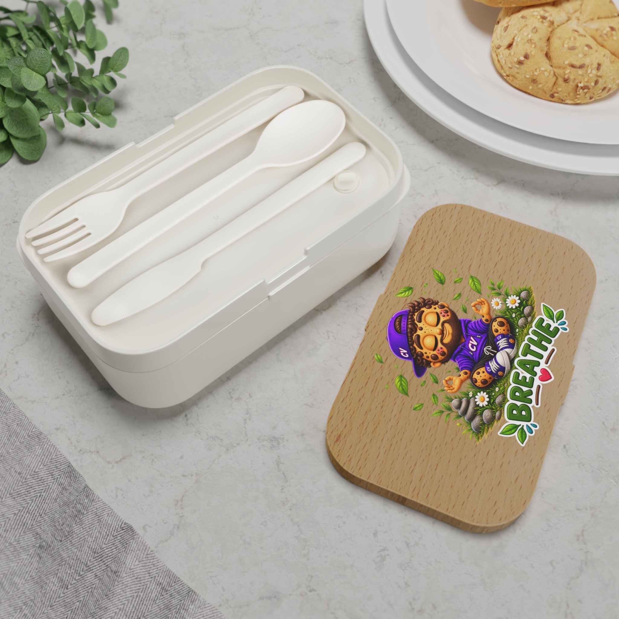 Bento Lunch Box | "Breath" | Cute Cosmic Cheetah Design – Bild 4