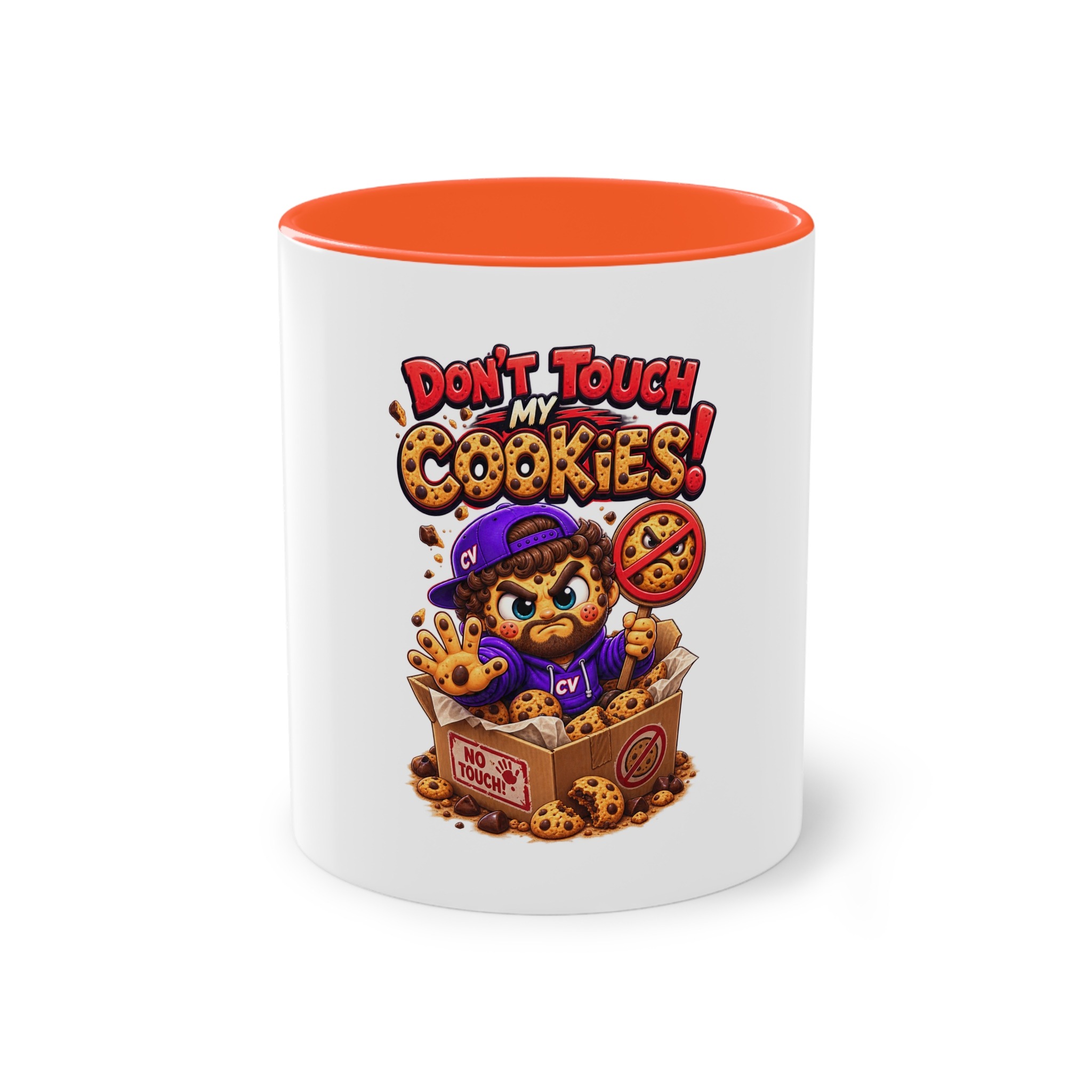 Zweifarbiger Keramikbecher 325ml "Dont touch my Cookies" cartoon cookie – Bild 9