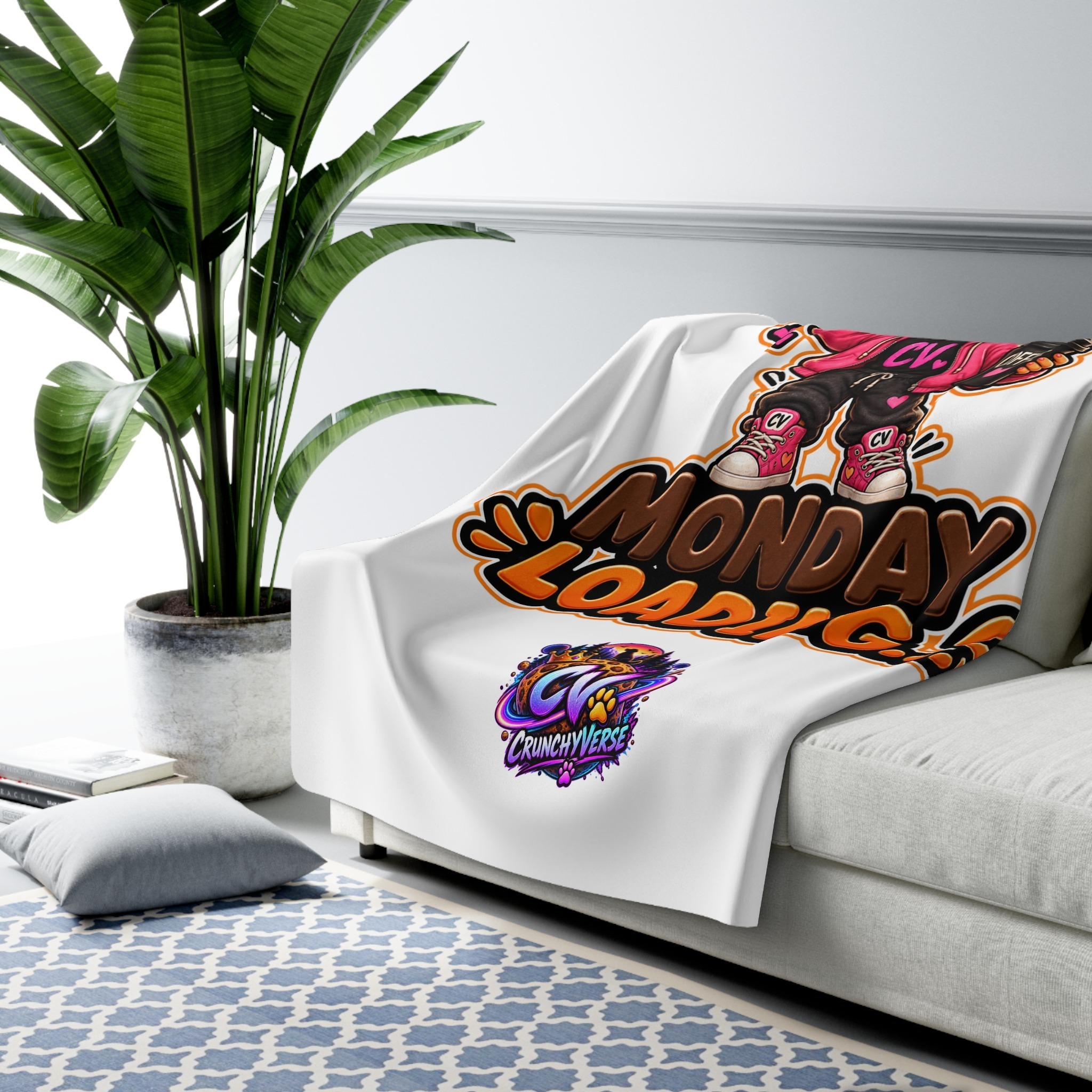 Cookie Character Sherpa Fleecedecke | "Monday Loading..." | Crunchyverse – Bild 3