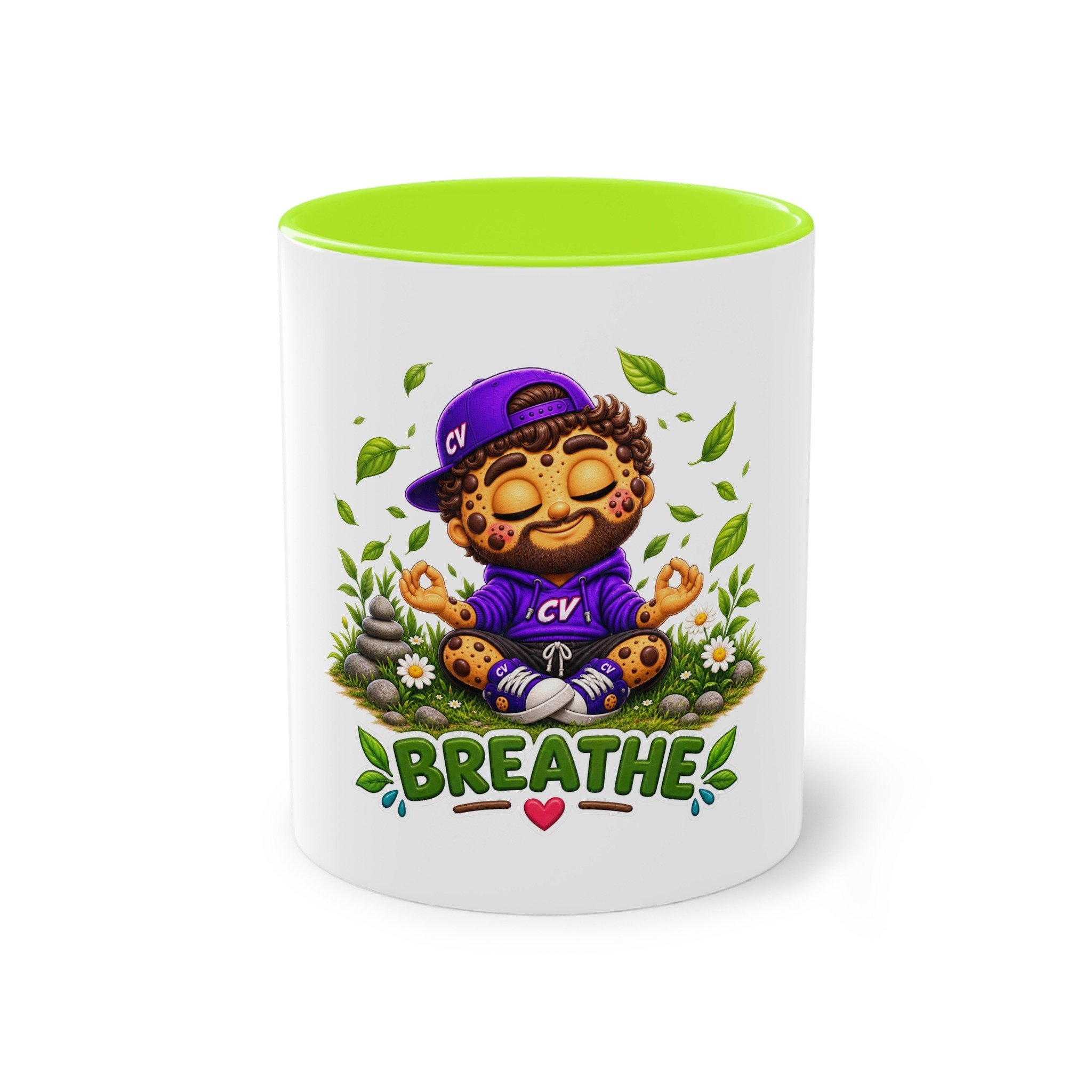 Zweifarbiger Keramikbecher 325ml "Breathe" cartoon cookie – Bild 12