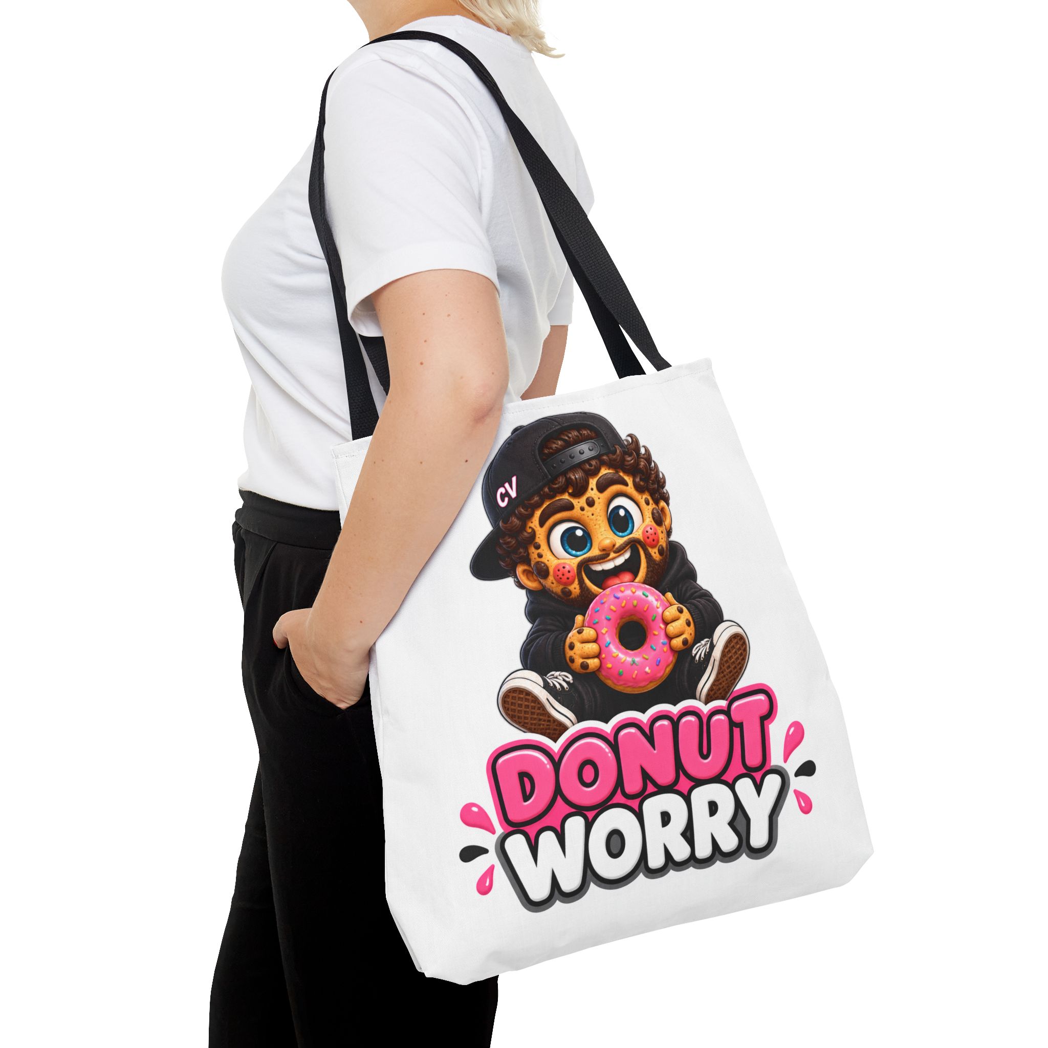 Crunchyverse Cookie Maskottchen-Tragetasche | "Donut Worry" Character Artwork – Bild 4