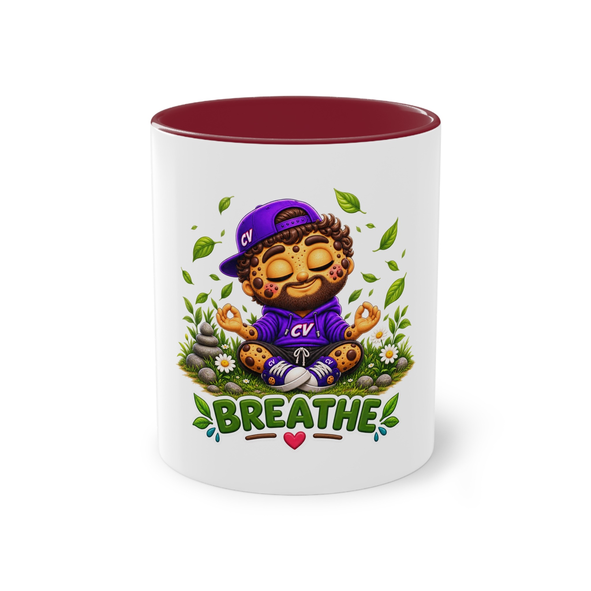 Zweifarbiger Keramikbecher 325ml "Breathe" cartoon cookie – Bild 7