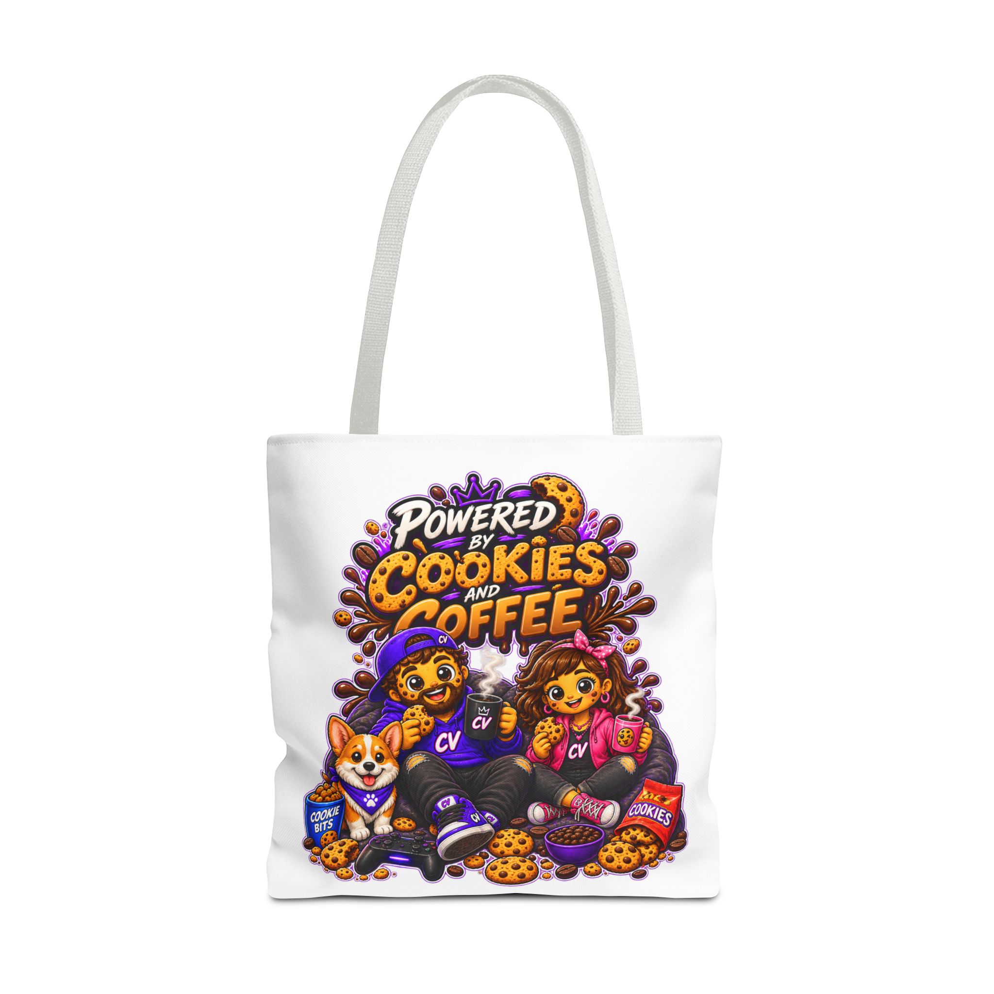 Crunchyverse Cookie Maskottchen-Tragetasche | "Powered by Cookies and Coffee 2" Character Artwork – Bild 9