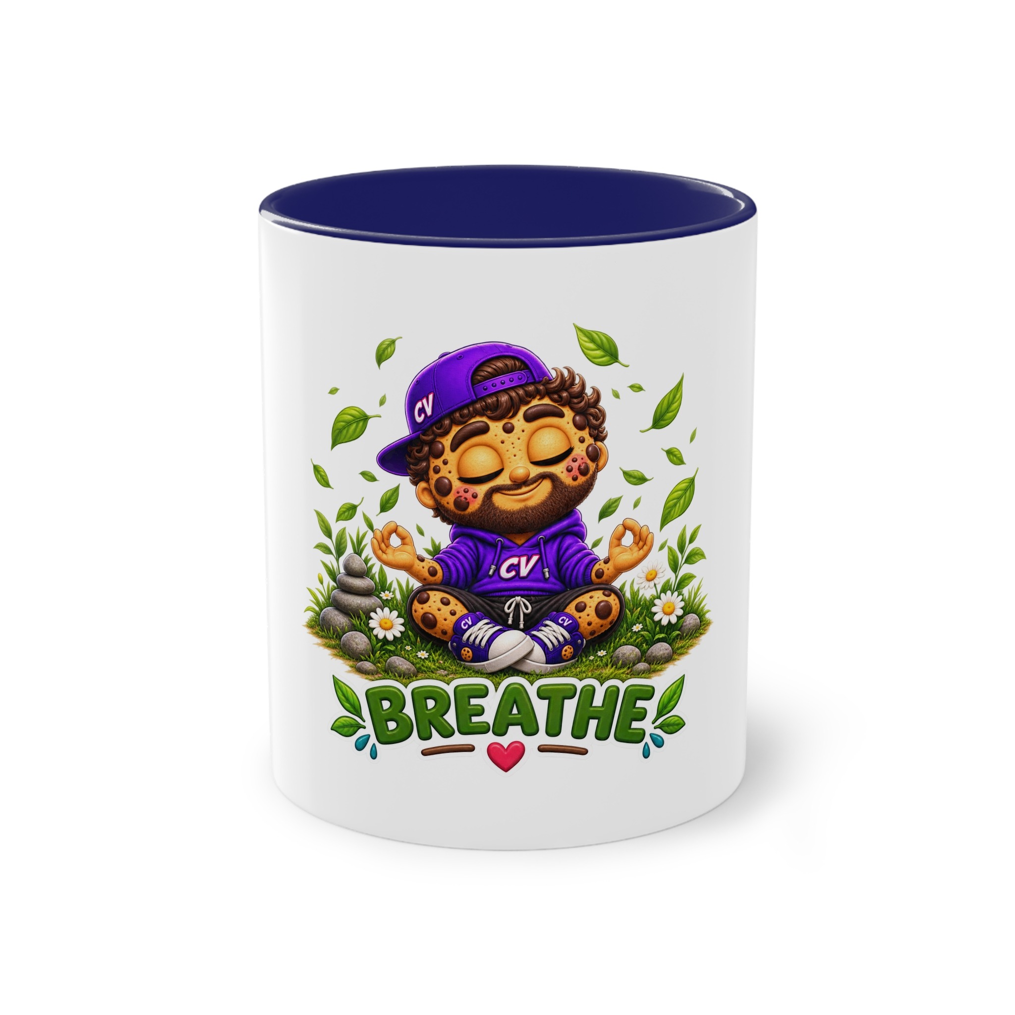 Zweifarbiger Keramikbecher 325ml "Breathe" cartoon cookie – Bild 16