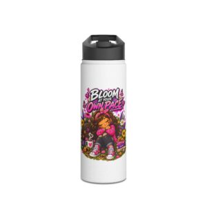 Cookie "Bloom At Your Own Pace" Character Edelstahl-Wasserflasche | Crunchiverse