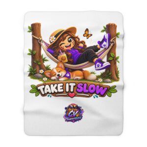 Cookie Character Sherpa Fleecedecke | "Take It Slow" | Crunchyverse