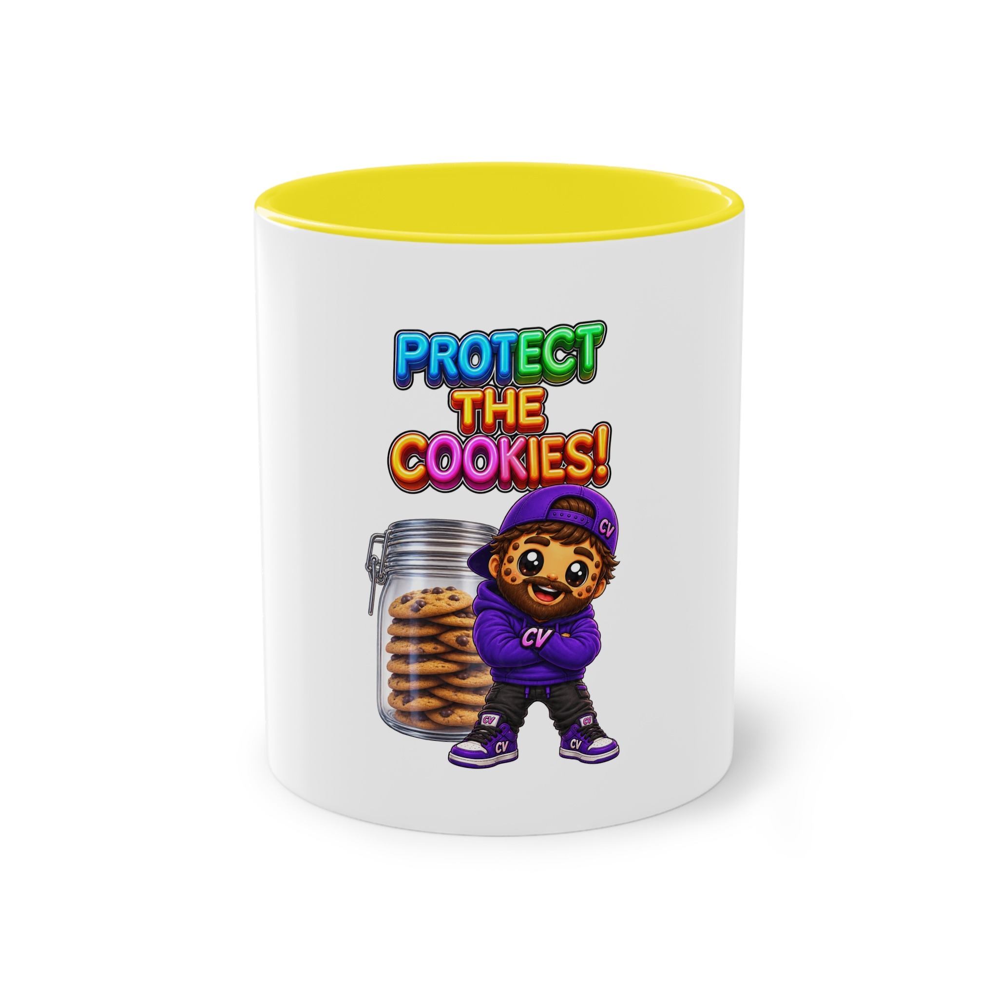 Zweifarbiger Keramikbecher 325ml "Protect The Cookies" cartoon cookie – Bild 11