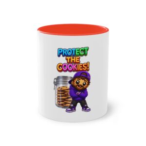 Zweifarbiger Keramikbecher 325ml "Protect The Cookies" cartoon cookie